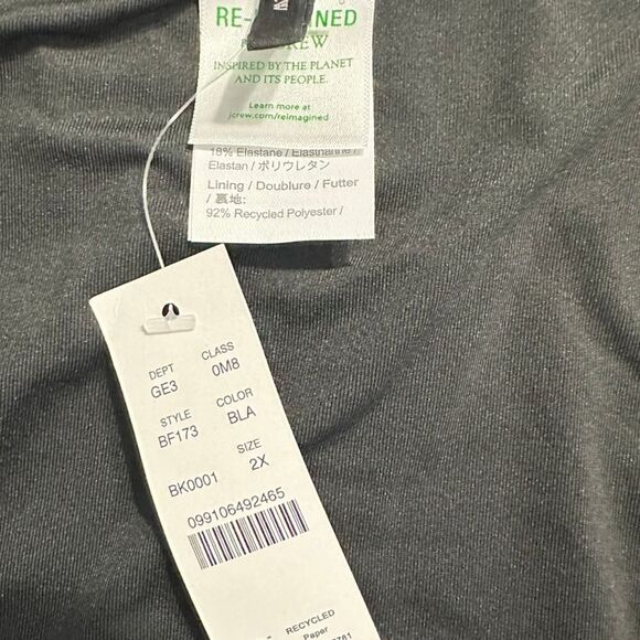 J.Crew Bikini Bottom Women's Plus 2X Black O-Ring Curved-Waist Cheeky String NWT - Picture 3 of 8